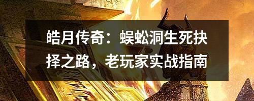 皓月传奇:蜈蚣洞生死抉择之路,老玩家实战指南
